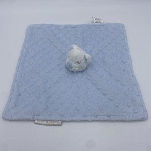 Blankets & Beyond Lovey Blue Grey Security Blanket Teddy Bear Minky Dot Plush